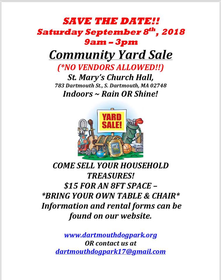 sept 8th community yard sale fundraiser st mary s church